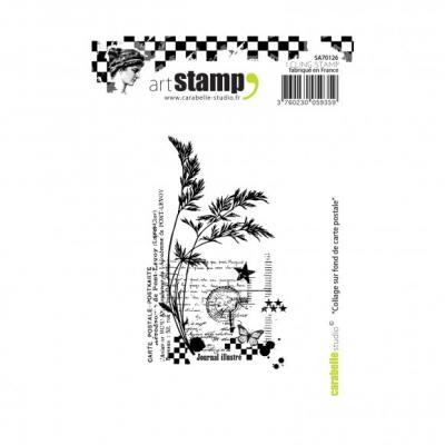 Carabelle Studio Cling stamp - collage sur fond de carte postale Postkartenhintergrund